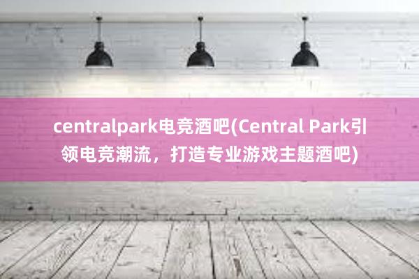 centralpark电竞酒吧(Central Park引领电竞潮流，打造专业游戏主题酒吧)