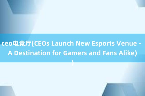 ceo电竞厅(CEOs Launch New Esports Venue - A Destination for Gamers and Fans Alike)