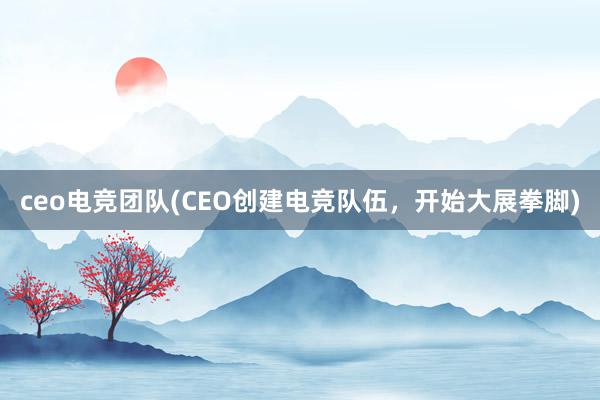 ceo电竞团队(CEO创建电竞队伍，开始大展拳脚)