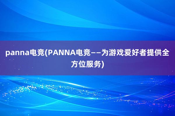 panna电竞(PANNA电竞——为游戏爱好者提供全方位服务)