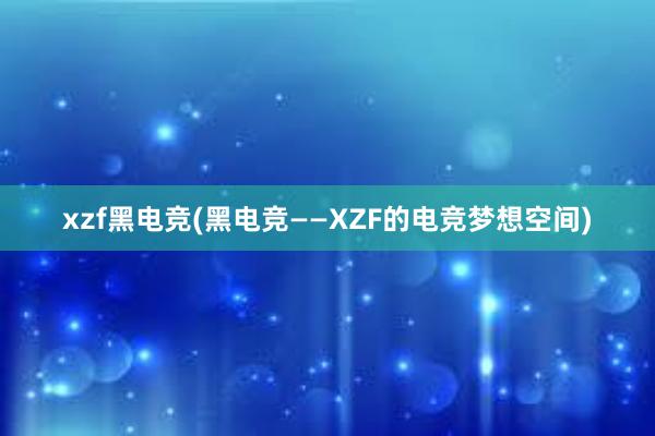 xzf黑电竞(黑电竞——XZF的电竞梦想空间)