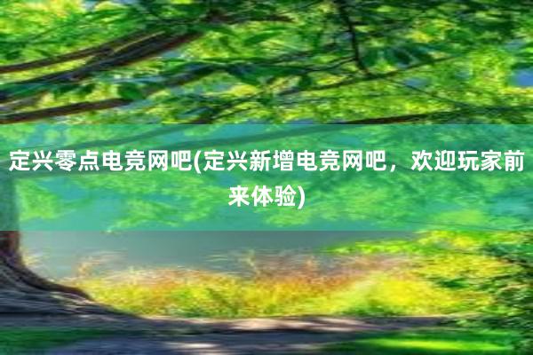 定兴零点电竞网吧(定兴新增电竞网吧，欢迎玩家前来体验)