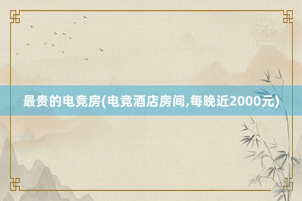 最贵的电竞房(电竞酒店房间，每晚近2000元)