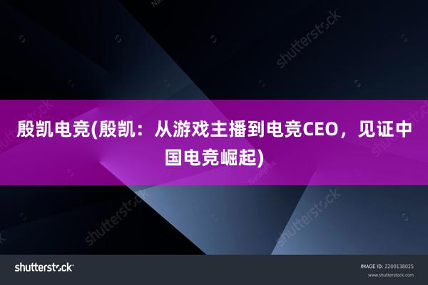 殷凯电竞(殷凯：从游戏主播到电竞CEO，见证中国电竞崛起)