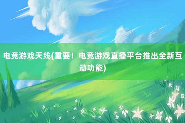 电竞游戏天线(重要！电竞游戏直播平台推出全新互动功能)