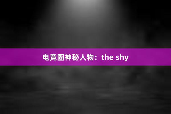 电竞圈神秘人物：the shy