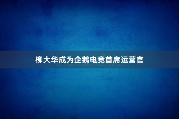 柳大华成为企鹅电竞首席运营官