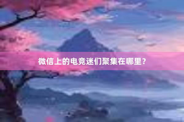 微信上的电竞迷们聚集在哪里？