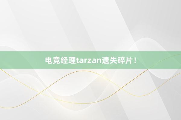 电竞经理tarzan遗失碎片！