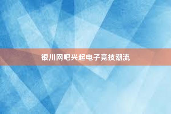 银川网吧兴起电子竞技潮流