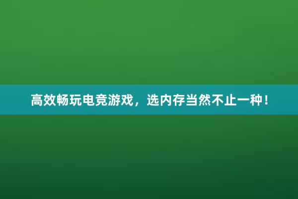 高效畅玩电竞游戏，选内存当然不止一种！